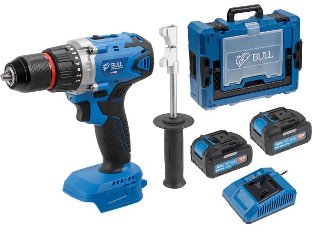 Аккум. дрель-шуруповерт BULL SR 1802 Xcase, XLTpro, БЕСЩЕТ., 18 В, 80 Н*м, 2*4 А*ч, БЗП 13 мм (шурупы до 10 мм)