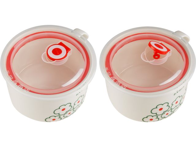 Кружка для супа с крышкой с паровыпуском, 850 мл, керамическая, FLORALS-1, PERFECTO LINEA