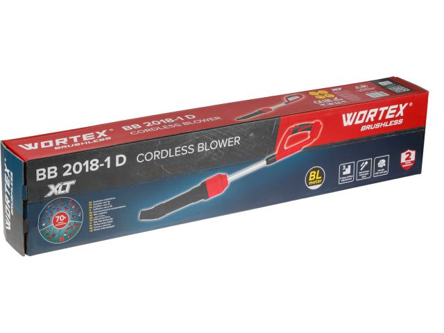 Аккум. воздуходувка WORTEX BB 2018-1 D ALL1 XLT SOLO 18В, БЕСЩЁТ., 162-450 м.куб/ч, 72-190 км/ч