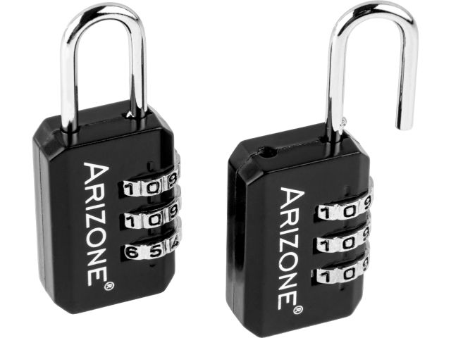 Замок навесной кодовый багажный, 2 штуки, чёрный, ARIZONE