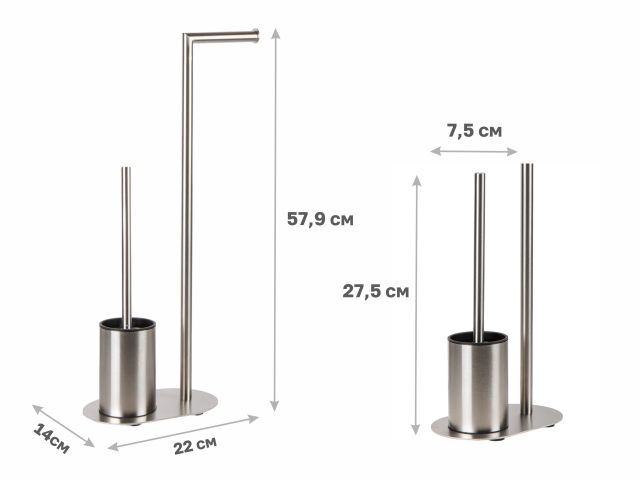 Ершик с держателем для туалетной бумаги, нержавеющая сталь, PERFECTO LINEA