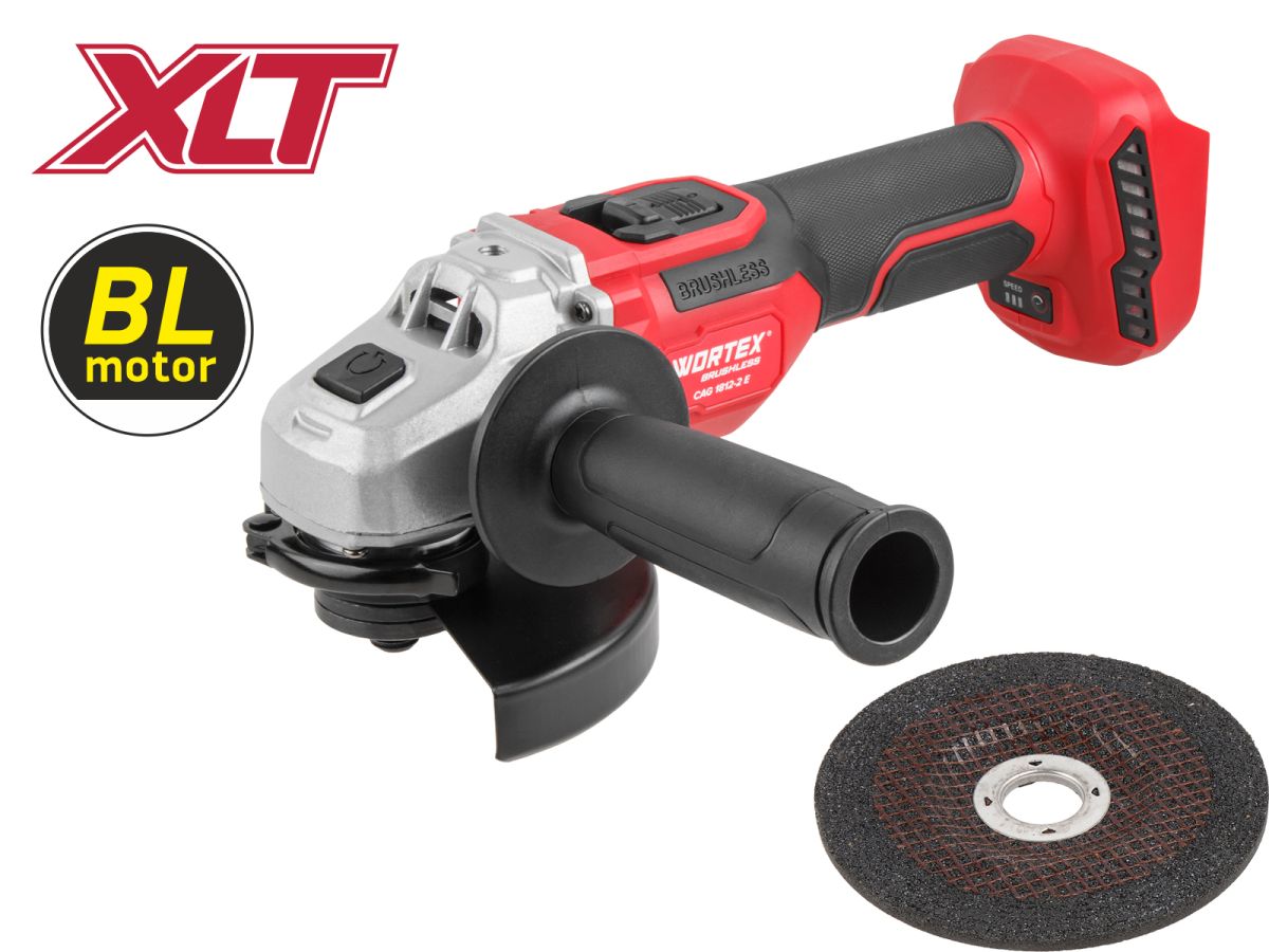 Аккум. углошлифмашина WORTEX CAG 1812-2 E в кор. XLT SOLO БЕСЩЕТ., 18 В, 125 мм, 3000-8500 об/мин