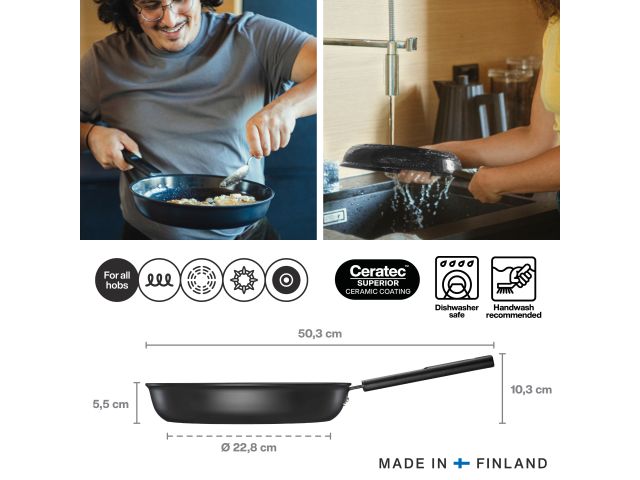 Сковорода ф28 см Hard Face FISKARS