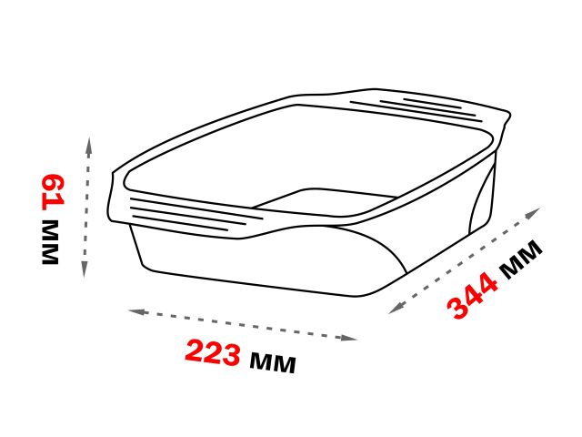 Форма из жаропрочного стекла, 2.7 л, с крышкой, прямоугольная, 344х223х61 мм, PERFECTO LINEA