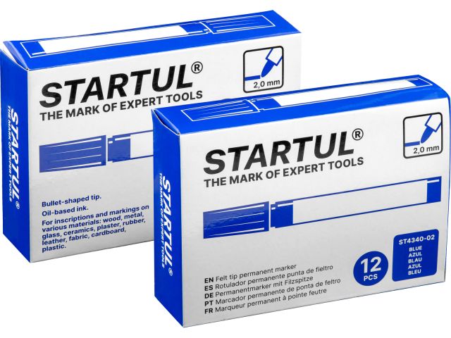 Маркер промышл. перманентный фетровый синий STARTUL PROFI (ST4340-02) (толщ. линии 2,0 мм)