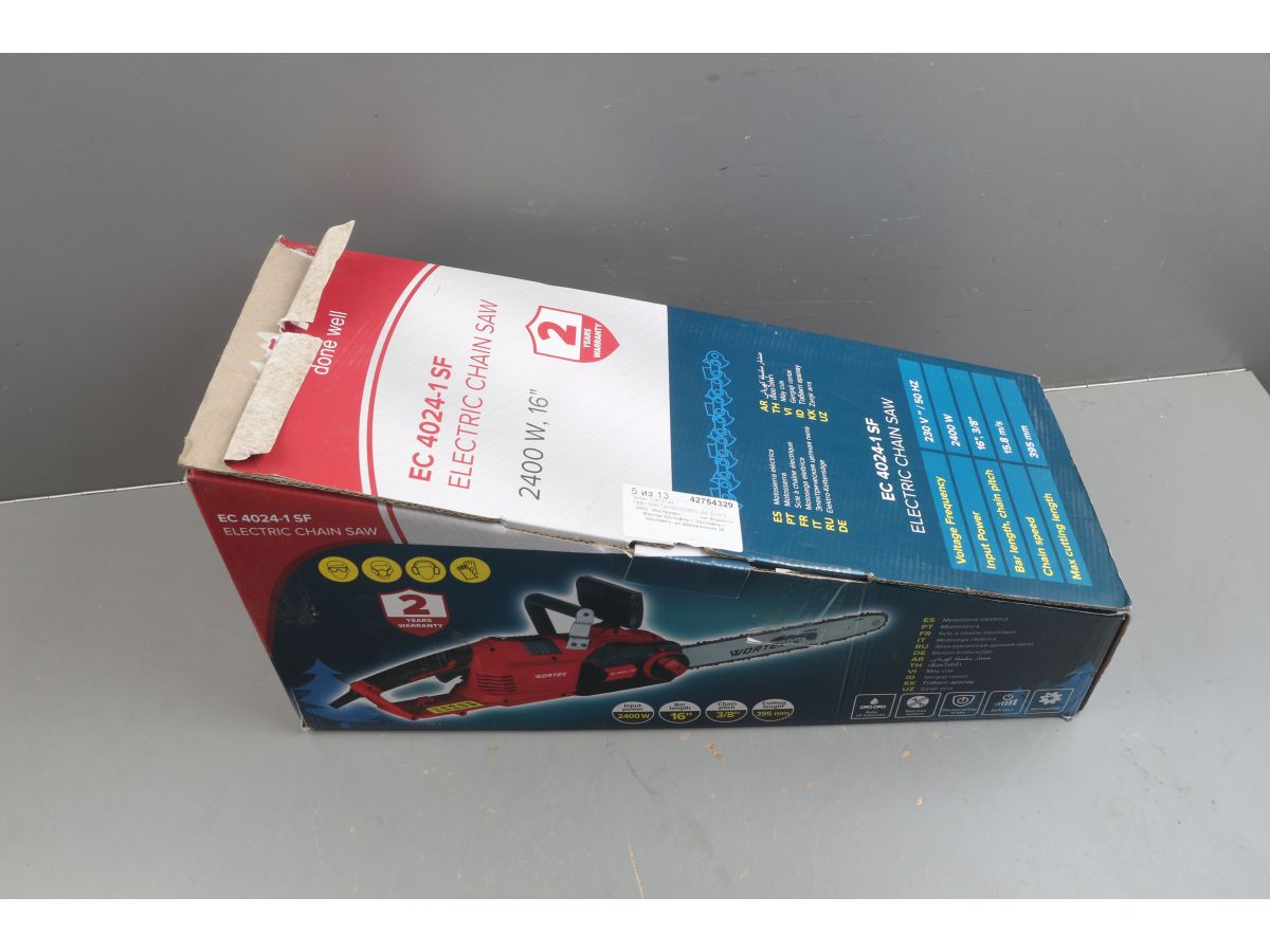 Пила цепная электрическая WORTEX EC 4024-1 SF шина 40.5 см (16"), 3/8" LP, 1.3 мм уцененный (01473