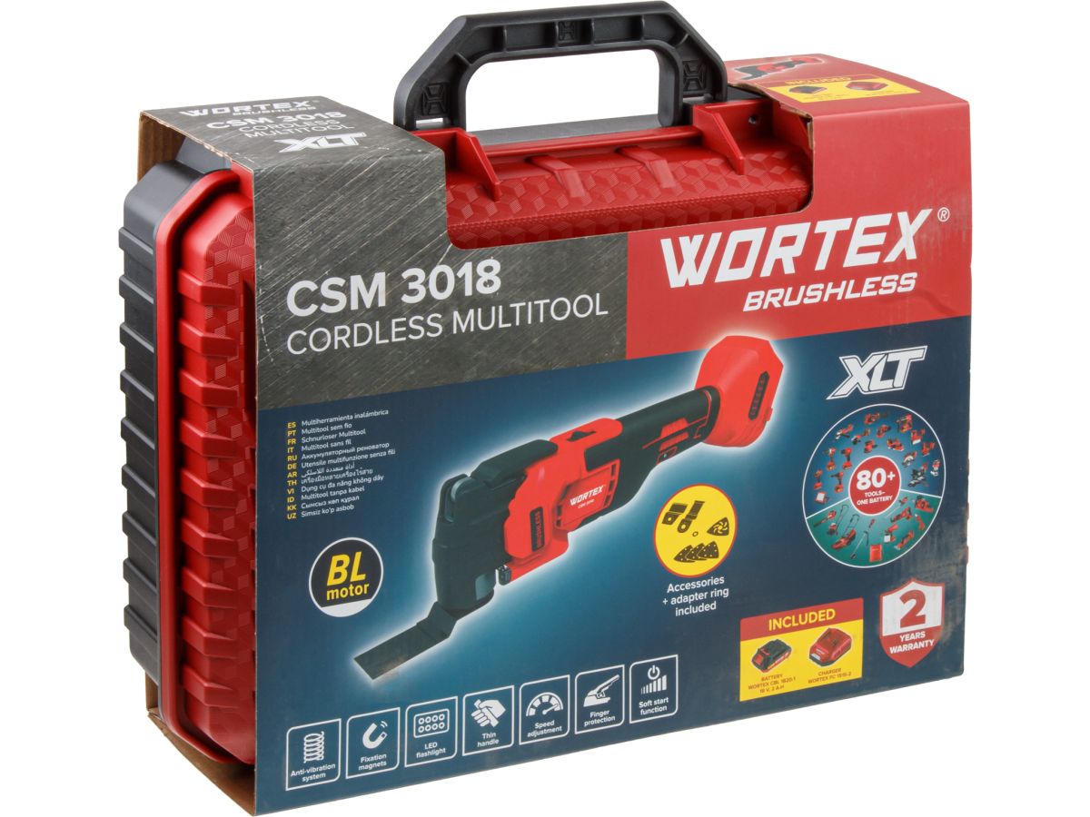 Аккум. многофункциональный инструмент (реноватор) WORTEX CSM 3018 в кор. ALL1 XLT + аксесс. SET