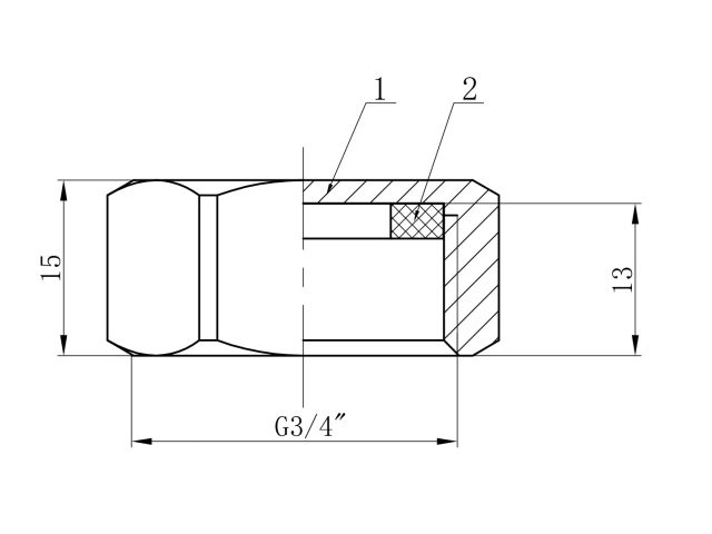 Заглушка 3/4" вн. с прокладкой, AV Engineering (инд. упак.) (Латунь, макс.  16 бар, макс.  100 °С)