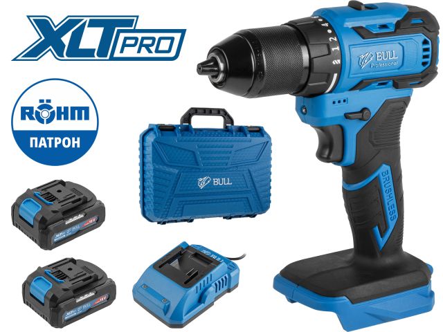Аккум. дрель-шуруповерт BULL SR 1804 R-series в чем. XLTpro БЕСЩЕТ., Импульс., 18 В, 50 Н*м, 2х2 А*ч (шурупы до 10 мм)