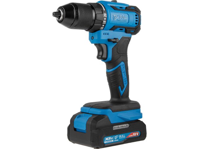 Аккум. дрель-шуруповерт BULL SR 1804 R-series в чем. XLTpro БЕСЩЕТ., Импульс., 18 В, 50 Н*м, 2х2 А*ч (шурупы до 10 мм)