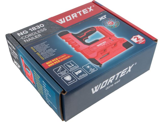 Аккум. гвоздезабиватель WORTEX NG 1830 в кор. ALL1 XLT SOLO.,18 В, 15-32 мм, 30 уд/мин. (тип гвоздей: 18GA)