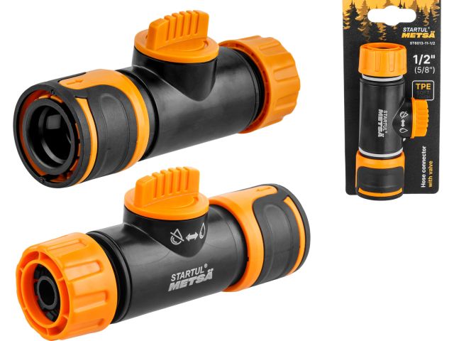 Муфта быстросъемная 1/2"(5/8") с регулятором напора STARTUL METSA (ST6013-11-1/2) (soft touch, двухкомпонентная)