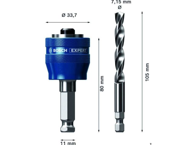 Адаптер Power-Change Plus BOSCH c 6-гранным хвостовиком 8.7х70 мм и сверлом HSS-G 8.7х105 мм