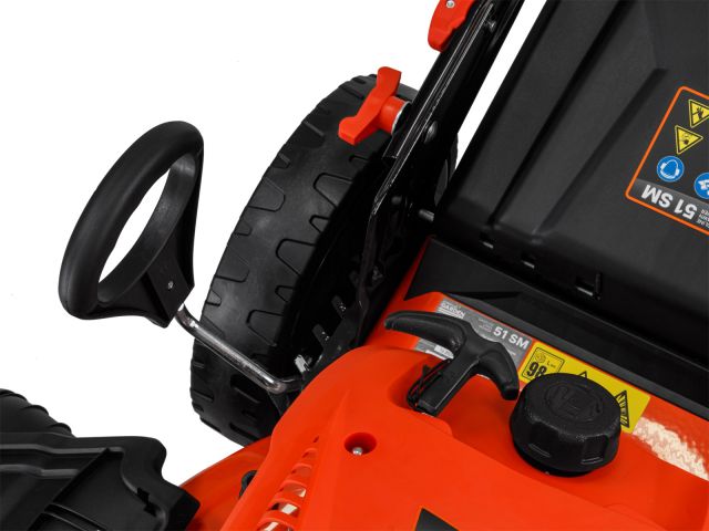 Газонокосилка бензиновая STARTUL GARDEN 51 SM самоходная (5,5 л.с., шир. 51 см, самоходная, мульчир., стальн. корпус, травосборник 70 л)