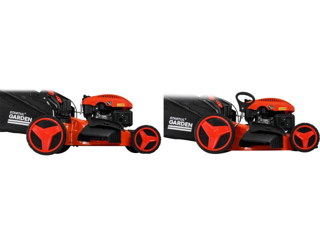 Газонокосилка бензиновая STARTUL GARDEN 51 SM самоходная (5,5 л.с., шир. 51 см, самоходная, мульчир., стальн. корпус, травосборник 70 л)