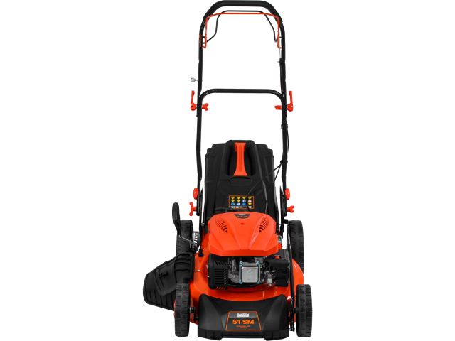Газонокосилка бензиновая STARTUL GARDEN 51 SM самоходная (5,5 л.с., шир. 51 см, самоходная, мульчир., стальн. корпус, травосборник 70 л)