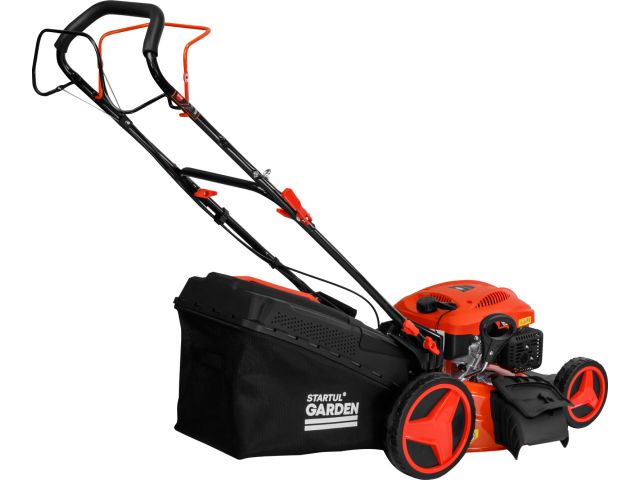 Газонокосилка бензиновая STARTUL GARDEN 51 SM самоходная (5,5 л.с., шир. 51 см, самоходная, мульчир., стальн. корпус, травосборник 70 л)