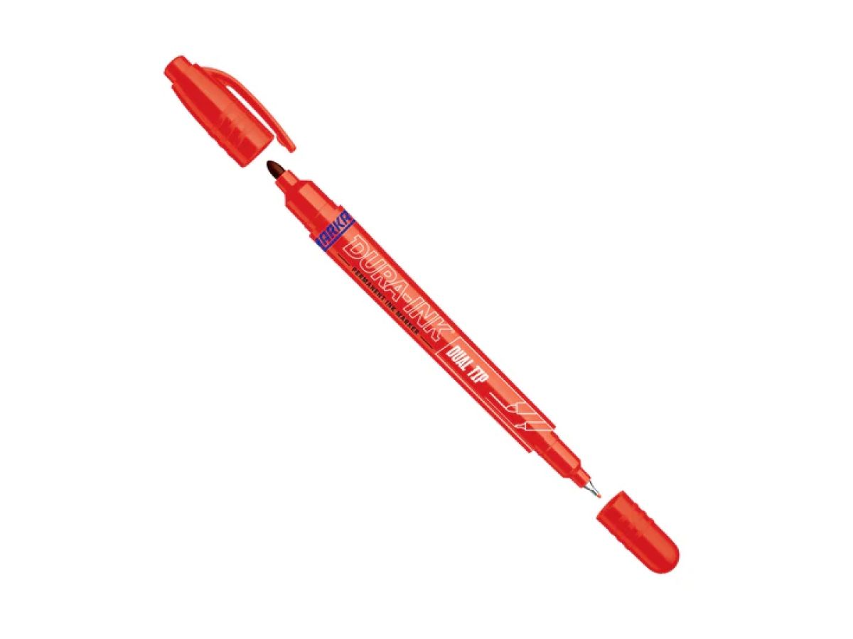 Маркер промышл. перманентный двухсторонний красный MARKAL DURA INK DUAL TIP