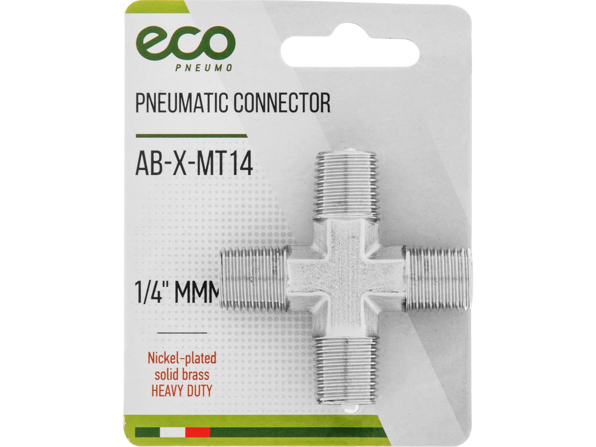 Соединение нар. резьба 1/4" Х-образное (латунь) ECO