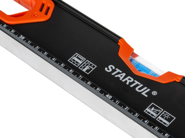 Уровень 1000мм STARTUL PROFI (ST2550-100) (угл 90° 180° 45° фрезерованная поверхность, 1 поворотный глазок, линейка на корпусе)