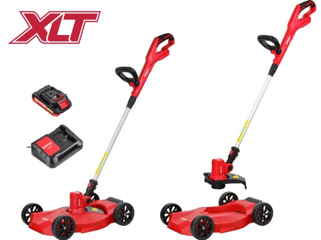 Триммер аккум. WORTEX TB 2818 ALL1 XLT SET 18В, шир.скаш.300 мм, авт.подача лески, леска 1.6 мм (2 Ач акб и зу, с тележкой, поворотная голов