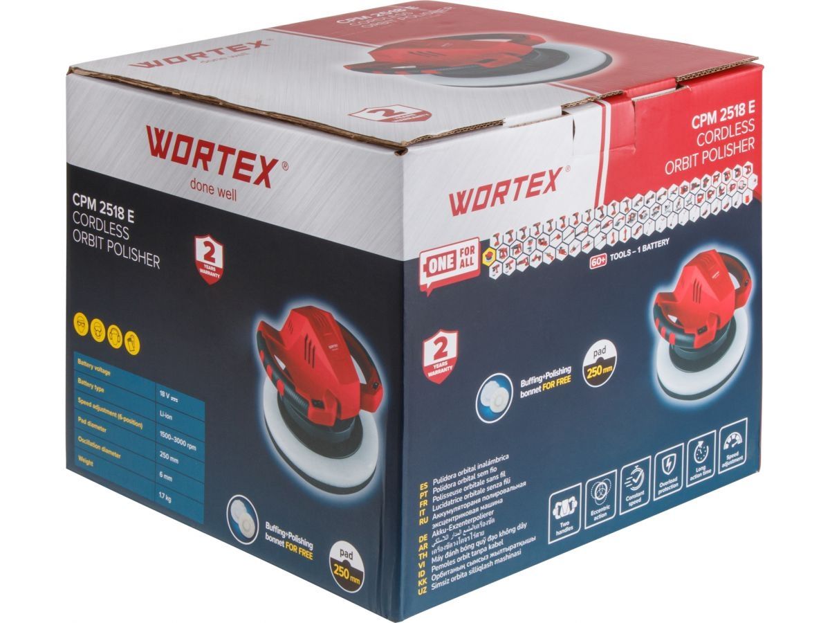 Аккум. полировальная машина WORTEX CPM 2518 E в кор. ALL1 XLT SOLO