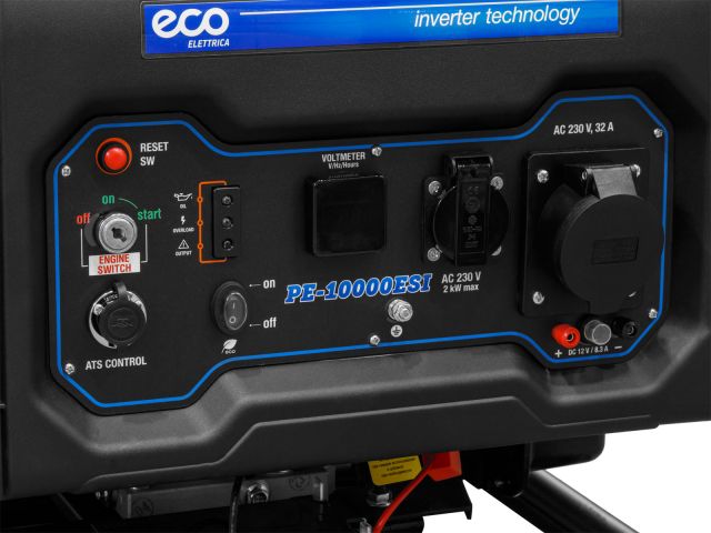 Электростанция (генератор инверторный бензиновый) ECO PE-10000ESI (инверторный, электростарт, 7.5 кВт, 230 В, автозапуск*, бак 25.0 л, вес 7
