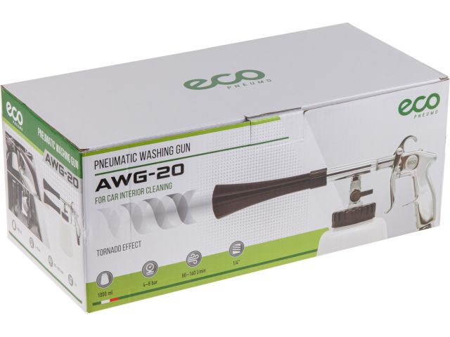 Пистолет моечный пневматический ECO AWG-20 (для химчистки) (ТОРНАДОР; 160 л/мин; бак: 1000 мл; 4-8 бар)
