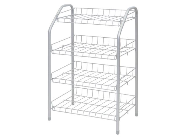 Этажерка для обуви 4-х секционная, 460х280х700 мм, матовый серый, NIKA