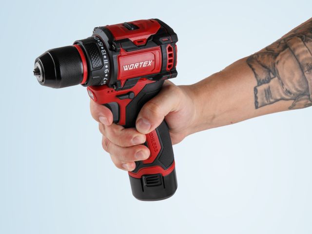 Аккум. дрель-шуруповерт WORTEX BD 1213-1 Dli в чем. 12 В, 40 Н*м, 2х2 А*ч, БЗП 10 мм (БЕСЩЁТ.ДВИГ., подсветка рабочей зоны, метал. патрон)