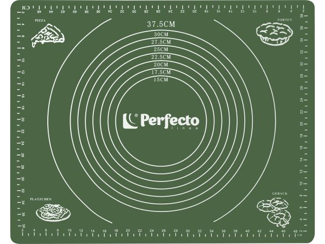 Коврик для теста с мерными делениями, силиконовый, 50х40 см, NATURAL GREEN, PERFECTO LINEA (Размер 50х40 см)