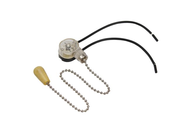 Выключатель для настенного светильника c проводом и деревянным наконечником «Silver» REXANT