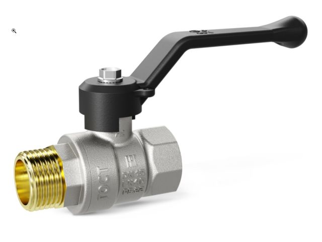 Кран шаровый 1 1/4" нар.-вн. ручка PN25, LD