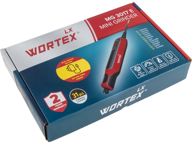 Гравер электрический WORTEX LX MG 3017 E в кор.+аксессуары, 0-18000 об/мин, цанга 3,2 (в кор., 3.2 мм цанга, + 31 шт. аксес.)