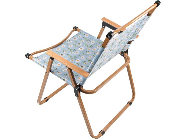 Кресло складное (садовое), бежевый/ромашка, ARIZONE (Материал каркаса: сталь.)