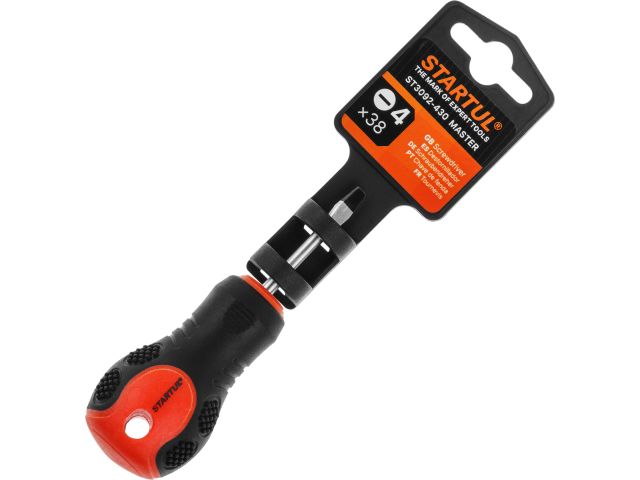 Отвертка "-" 4,0х 38мм SL STARTUL MASTER (ST3092-430) (шлицевая Slotted, двухкомп. рукоятка Anti-Slip)