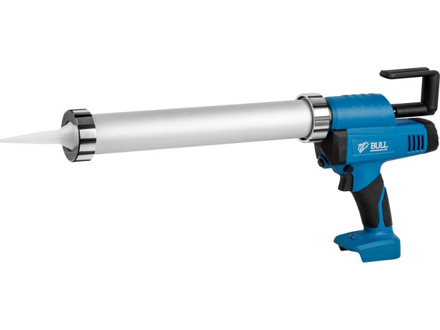 Аккум. пистолет для герметика BULL CG 1860 SOLO, 300/600 мл, 2500 Н, 8,3 мм/с, рег. скор. (защита от вытекания, 2 кг, 2 тубы в комплекте)