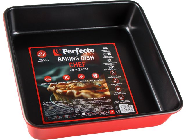 Форма для выпечки, квадратная, 24х24  см, антипригарное покрытие, CHEF, PERFECTO LINEA