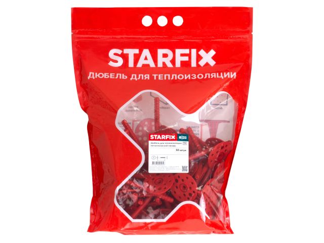 Дюбель для теплоизоляции 10х300 мм с металлич. гвоздем (20 шт в дой-паке) STARFIX