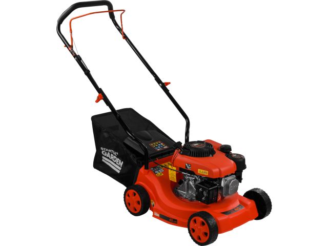 Газонокосилка бензиновая STARTUL GARDEN 40 (3.5 л.с., шир. 40 см, ручной привод, пластик. корпус, травосборник 40 л)