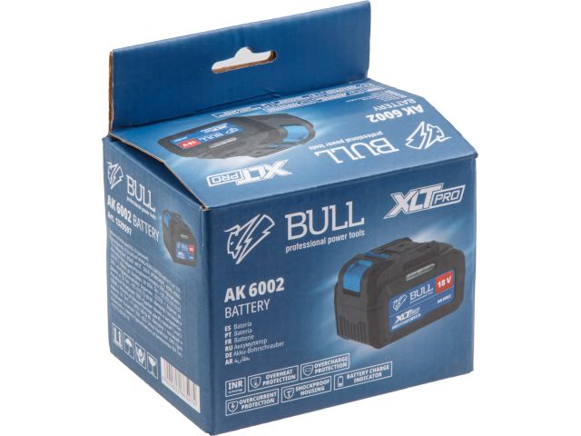 Аккумулятор BULL AK 6002 18.0 В, 6.0 А/ч, Li-Ion XLTpro (18 В, 6 А*ч, Li-ion)