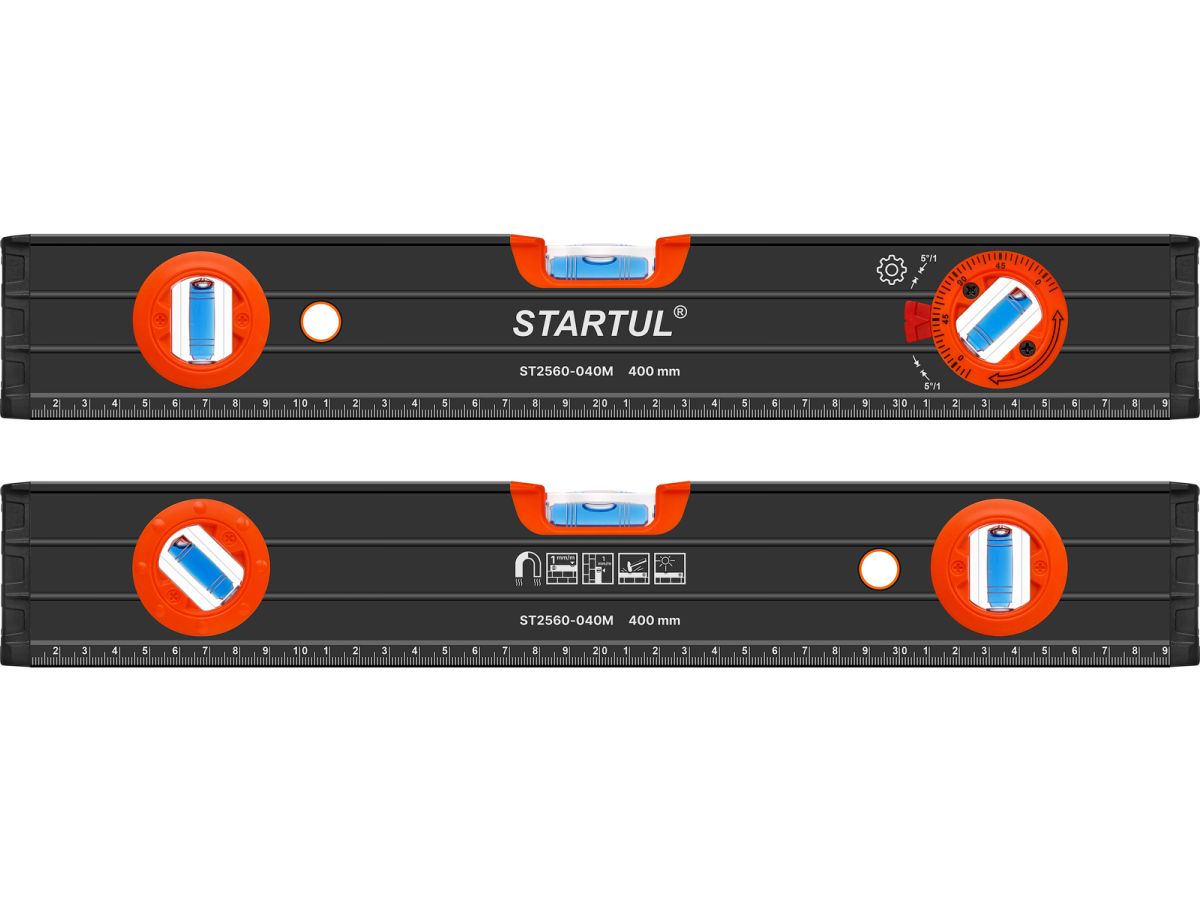 Уровень 400мм магнитный STARTUL PROFI (ST2560-040M)