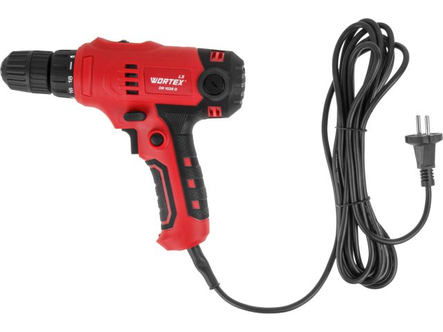 Дрель-шуруповерт WORTEX LX DR 1025 D в кор. 400 Вт, 30 Нм, 2 скор., БЗП 0.8-10 мм, 4 м шнур (400 Вт, 30 Нм, БЗП 0.8-10 мм, 4 м шнур)