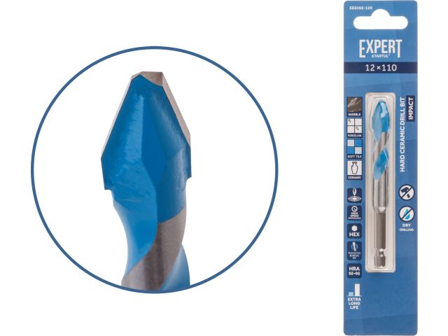 Сверло по керамограниту 12x110 мм EXPERT STARTUL (сухое сверление)