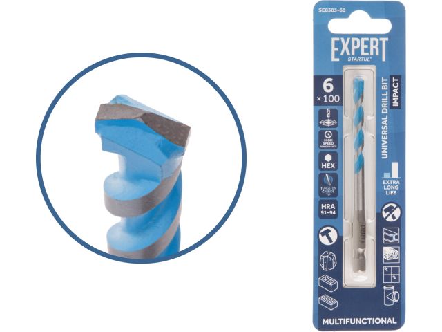 Сверло универсальное  6x100 мм MultiFunctional EXPERT STARTUL (победитовое, по мультиматериалам)