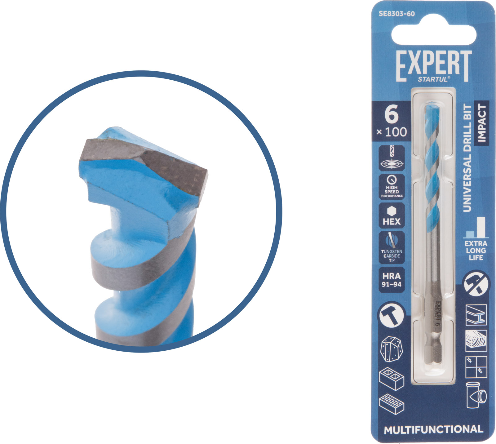 Сверло универсальное 6x100 мм MultiFunctional EXPERT STARTUL