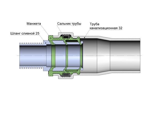Манжета переходная D32x25 черная AV Engineering