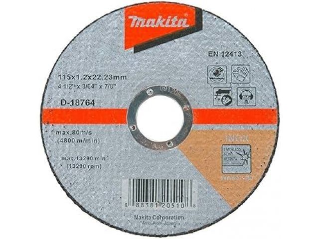 Круг отрезной 115х1,2х22,23 мм  для стали/нержавеющей стали плоский WA60T  MAKITA (115х1,2х22,23, абразивный отрезной диск для стали/нержаве