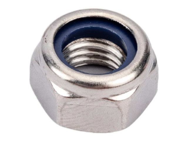 Гайка М4 со стопорным кольцом, нерж.сталь (А2), DIN 985 (1000 шт в уп.)