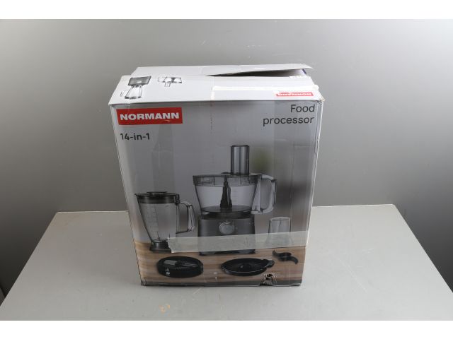 Кухонный комбайн NORMANN AFP-971 уцененный (0522330900) (1300 Вт; 2 скор.+ импульс. реж.; 14 функций; блендер 1.8 л; чаша чоп. 3.5 л; место 